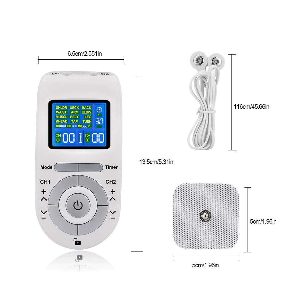 TENS Machine 12 Modes with 4 Electrode Pads