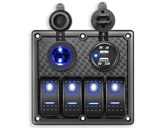 12V 24V Rocker Switch Panel 4 way