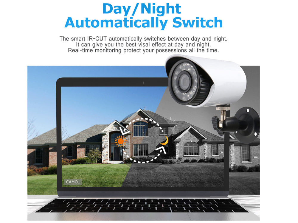 1MP 8 Channel DVR Security Camera System