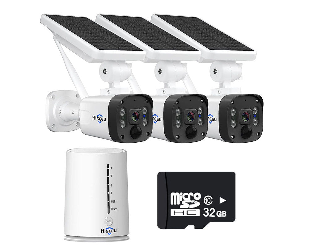 Hiseeu Wireless Security Camera System Outdoor – 4MP Solar-Powered, Wire-Free, Battery-Powered Home Camera with PIR, 2-Way Audio, and IP66 Waterproof Rating
