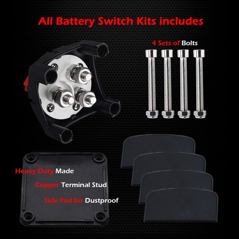 Disconnect Isolator Master Switch – 12V-48V Cut-Off Kill Switch for Car, Boat, and Marine Applications