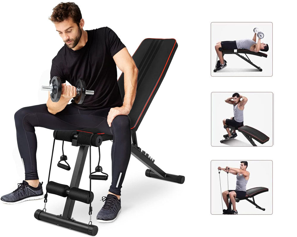 Adjustable Weight Bench – Foldable FID Utility Bench for Full Body Workout, Ideal for Home Gym