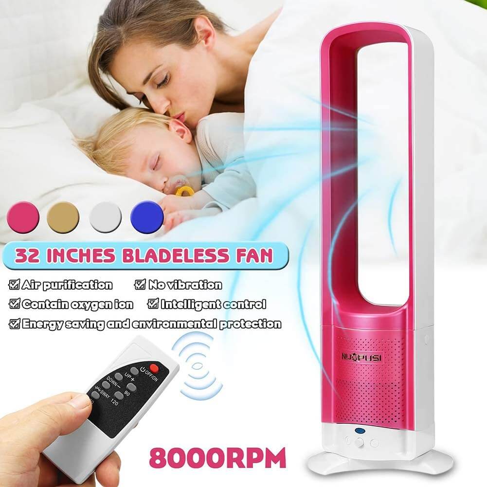Bladeless Cool Tower Fan with Remote Control