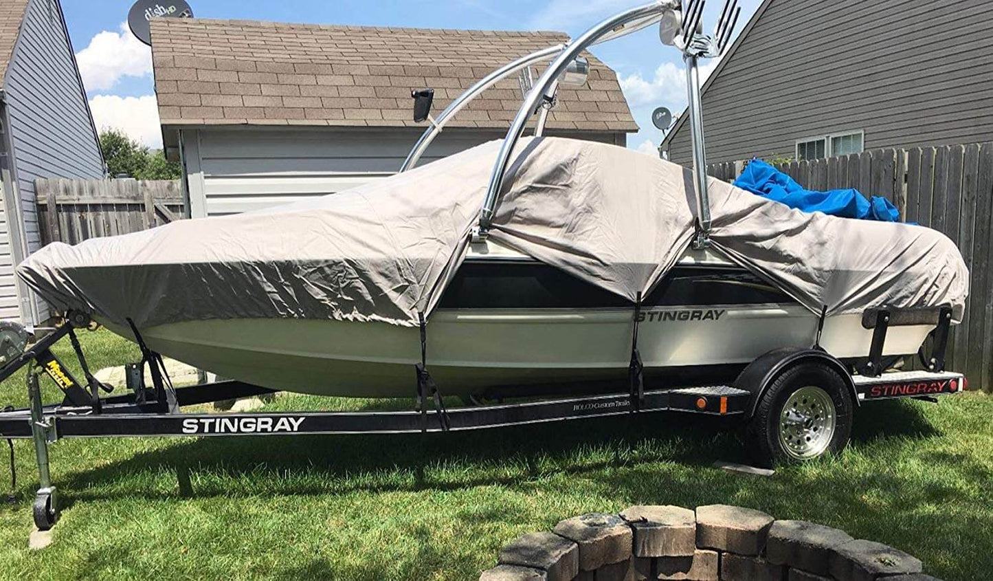Boat Cover Heavy Duty – Waterproof 600D Boat Cover for 16–18ft Bass Boats