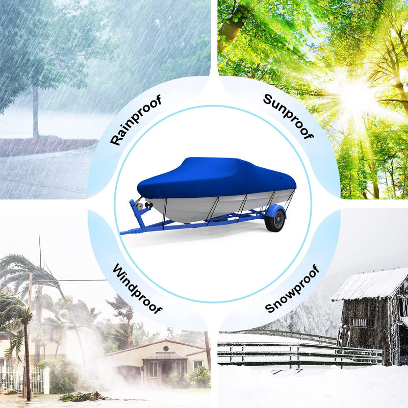 Boat Cover Heavy Duty – Waterproof UV-Protected Boat Cover Blue 17–19ft