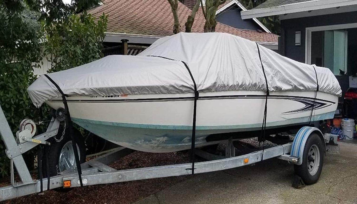 Boat Cover Heavy Duty – Waterproof 600D Boat Cover Silver 20–22ft Bass Boats