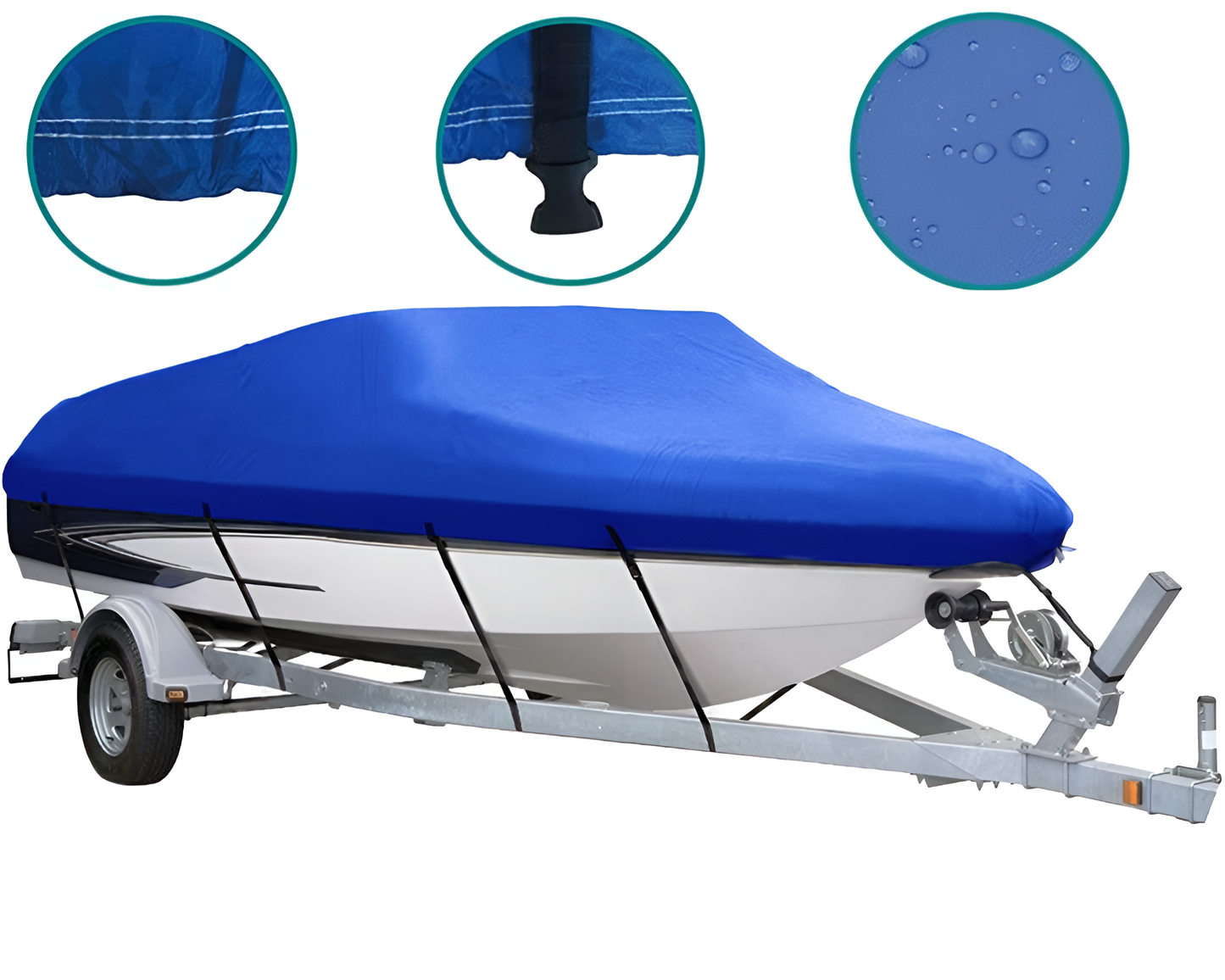 Boat Cover Heavy Duty – Waterproof 600D Boat Cover Blue 17–19ft Bass Boats