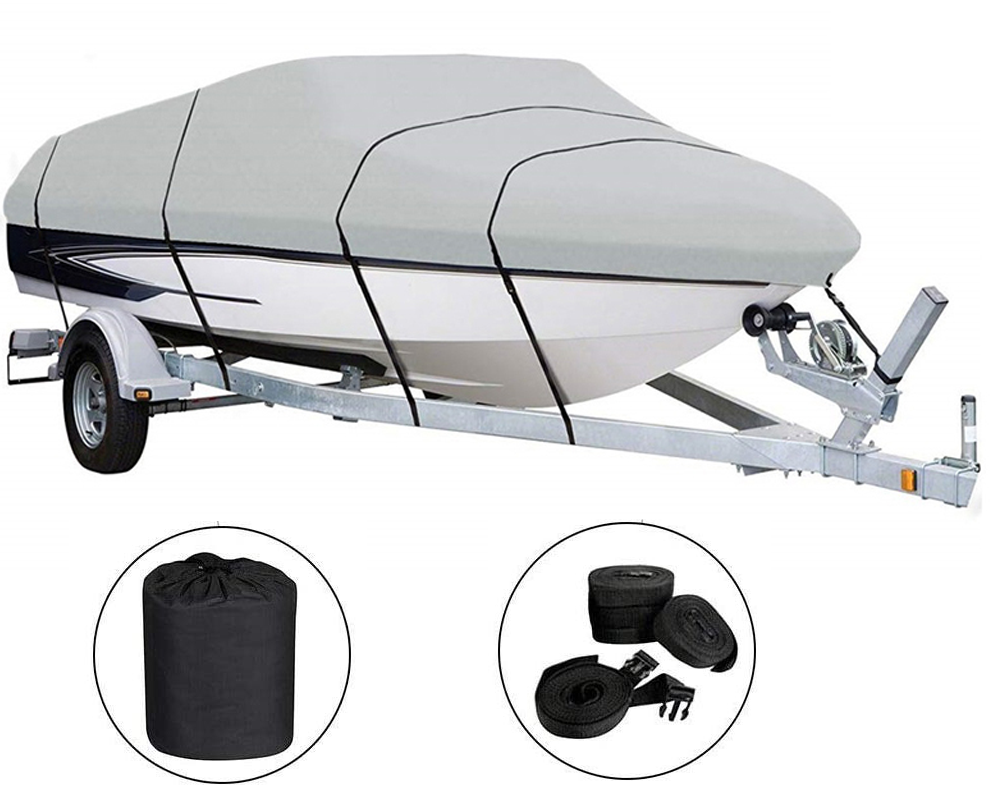 Boat Cover Heavy Duty – Waterproof 600D Boat Cover Silver 20–22ft Bass Boats