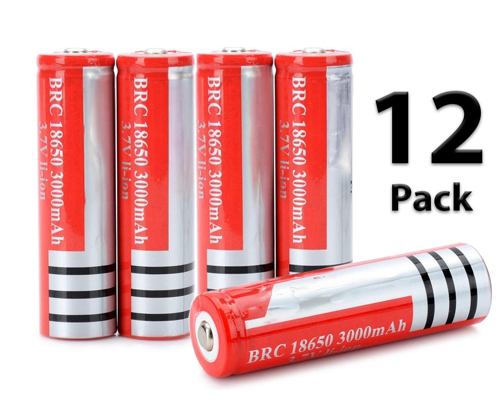 18650 Rechargeable Battery 12Pcs