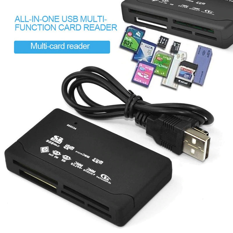 26-in-1 USB 2.0 Card Reader - Universal Memory Card Reader for SD, Micro SD, CF, XD, MS