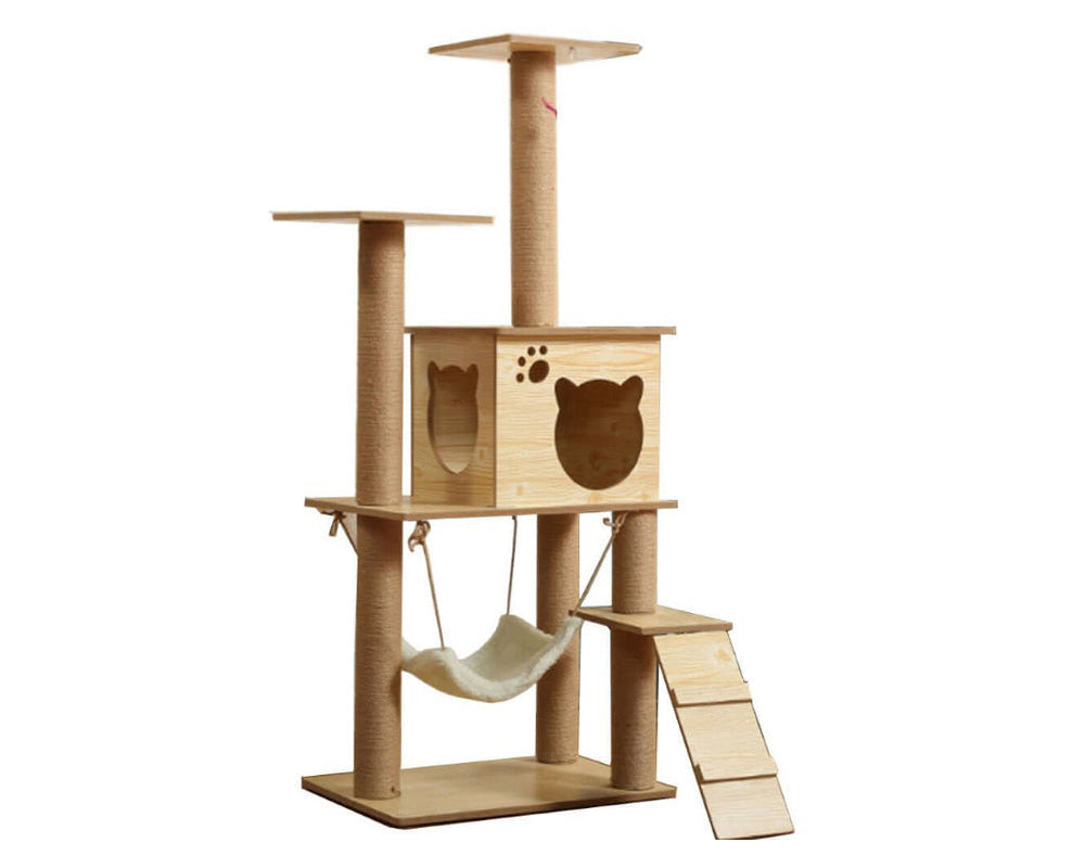 Cat Tree House - Wooden Cat Tree Tower Condo Furniture
