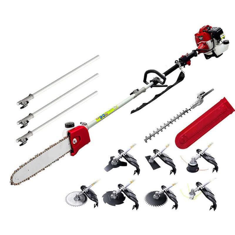 62CC Petrol Pole Chainsaw Saw Brush Cutter - 7-in-1 Multifunctional Garden Tool
