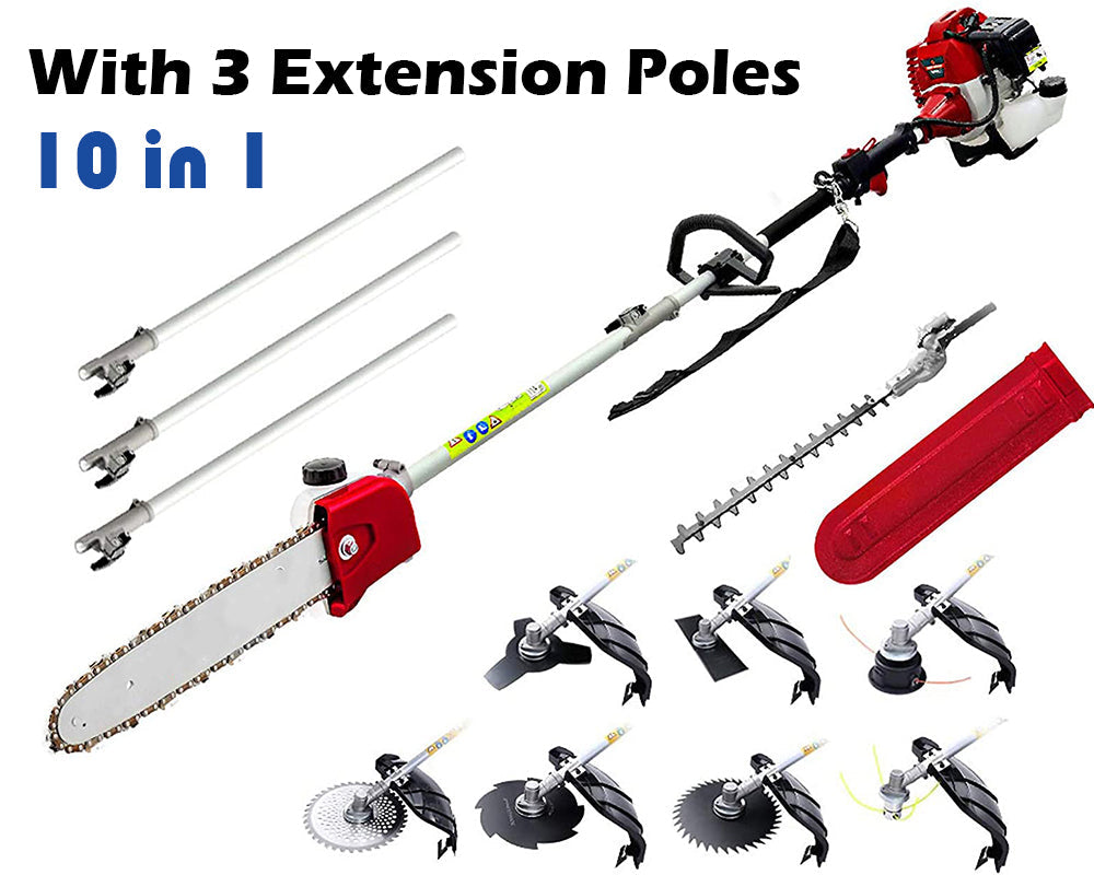 62CC Petrol Pole Chainsaw Saw Brush Cutter - 7-in-1 Multifunctional Garden Tool