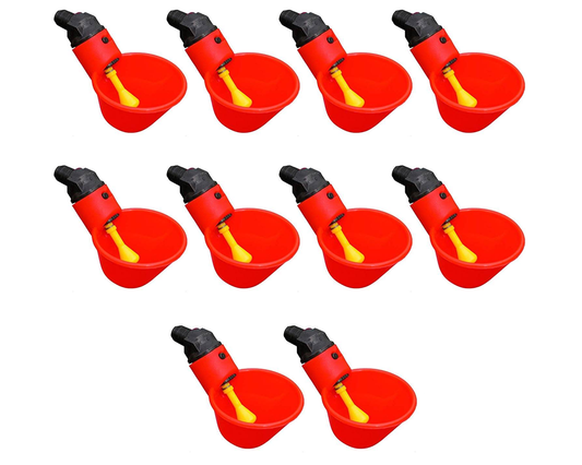 Automatic Chicken Waterer – 10x Poultry Drinker Cups for Coop PVC Setup