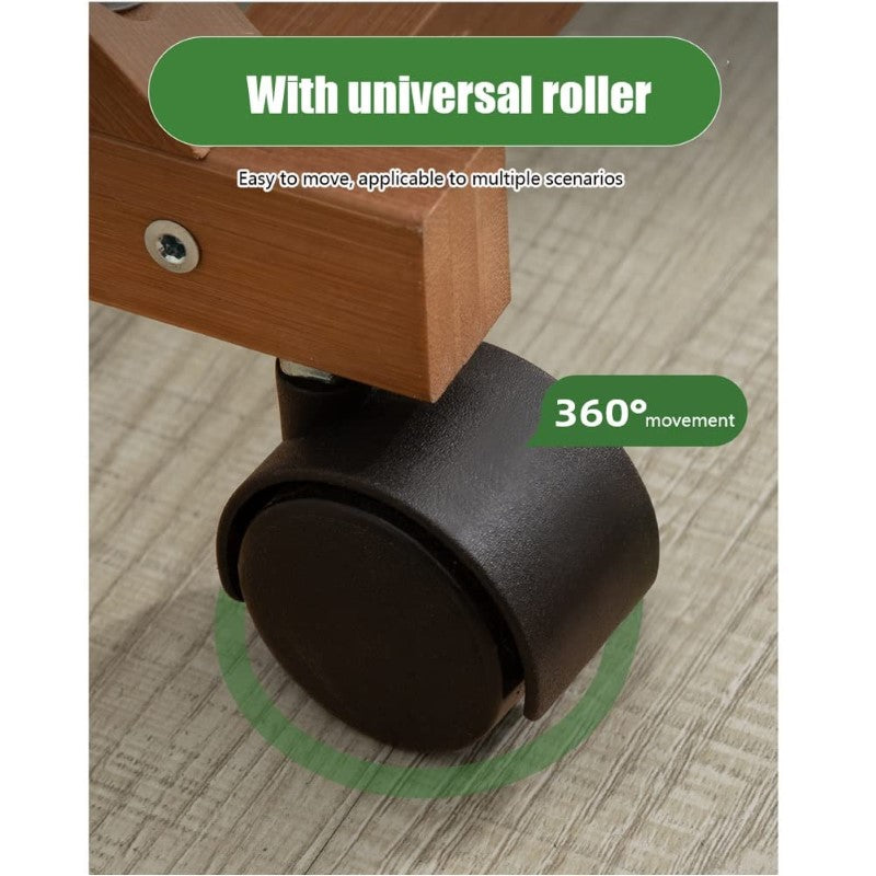 Wooden Coat Stand Rack with Shelf - Bamboo Design