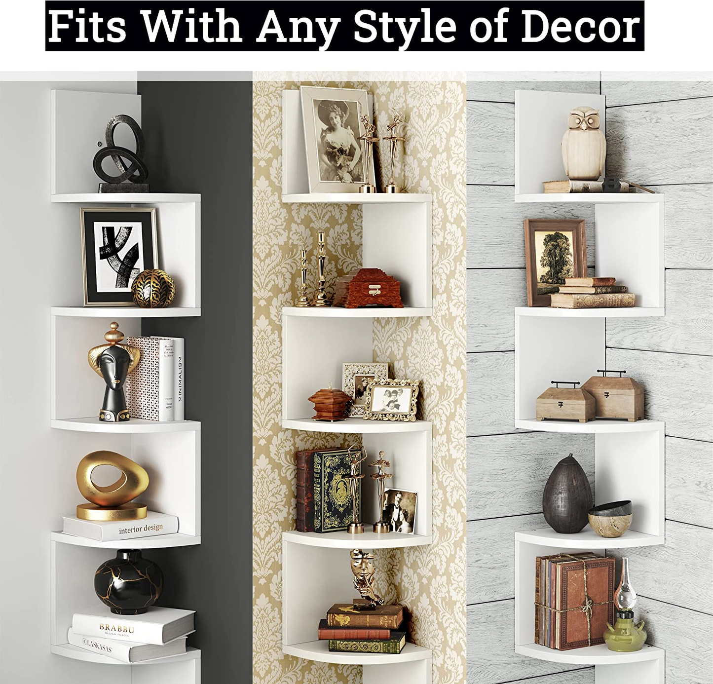 Elegant Bookshelf Corner Shelf Display unit