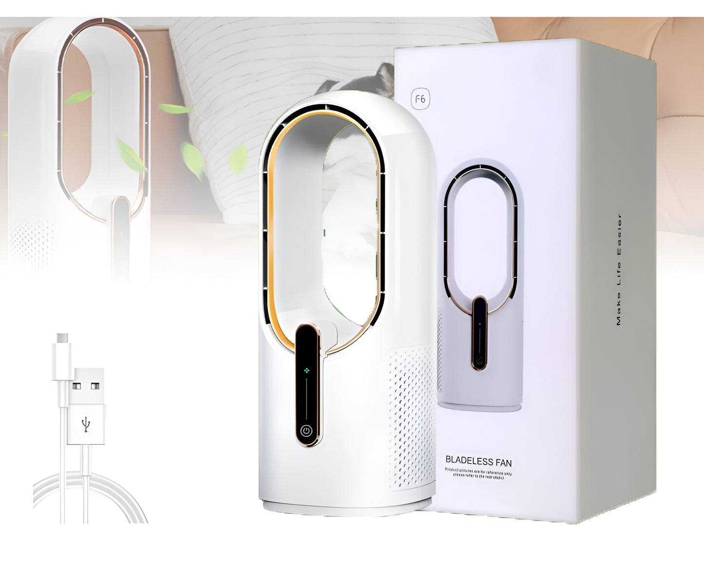 Bladeless Desk Fan – Compact, Quiet, and Safe Cooling Solution