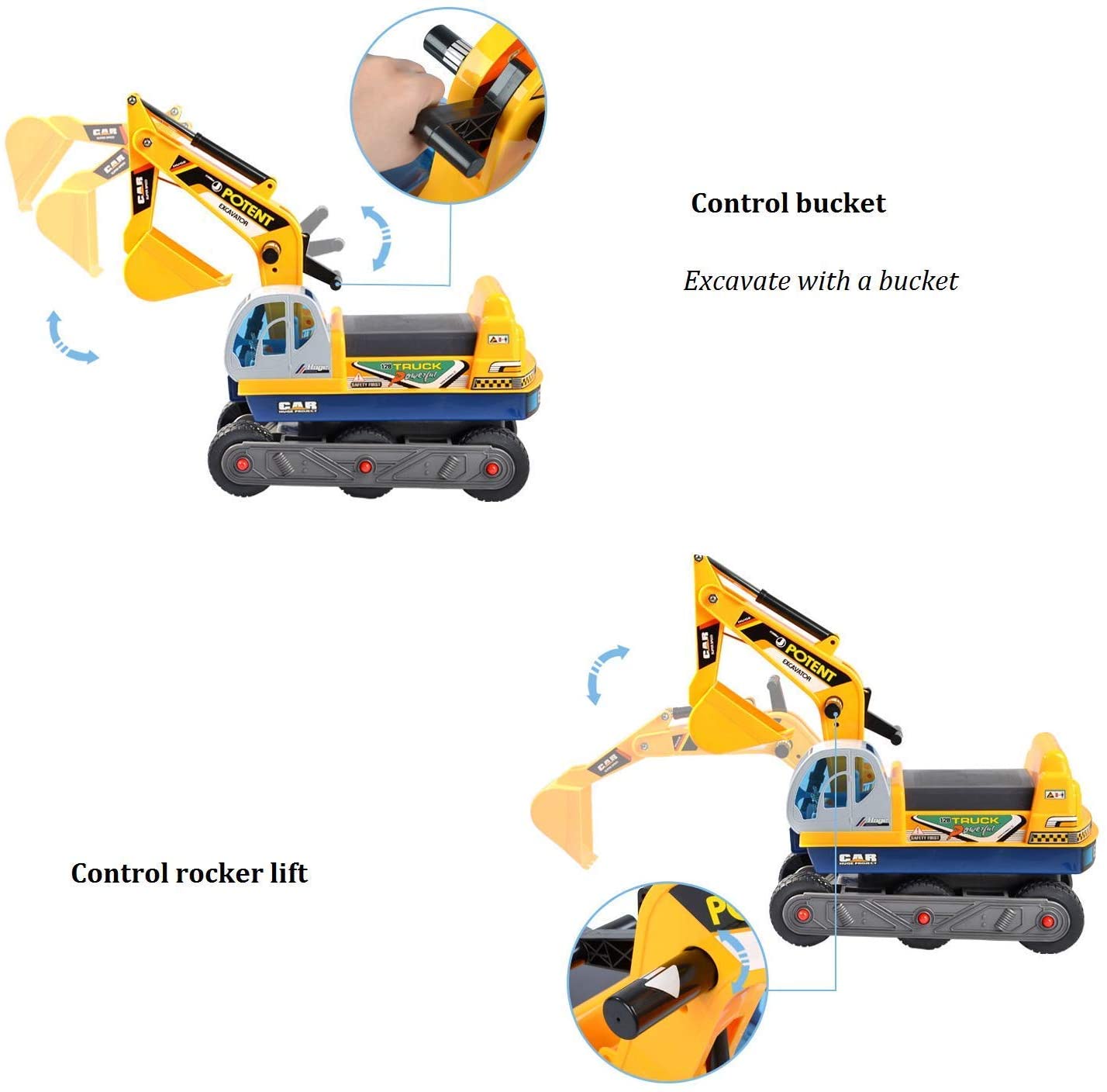 Construction Ride-On Excavator Digger