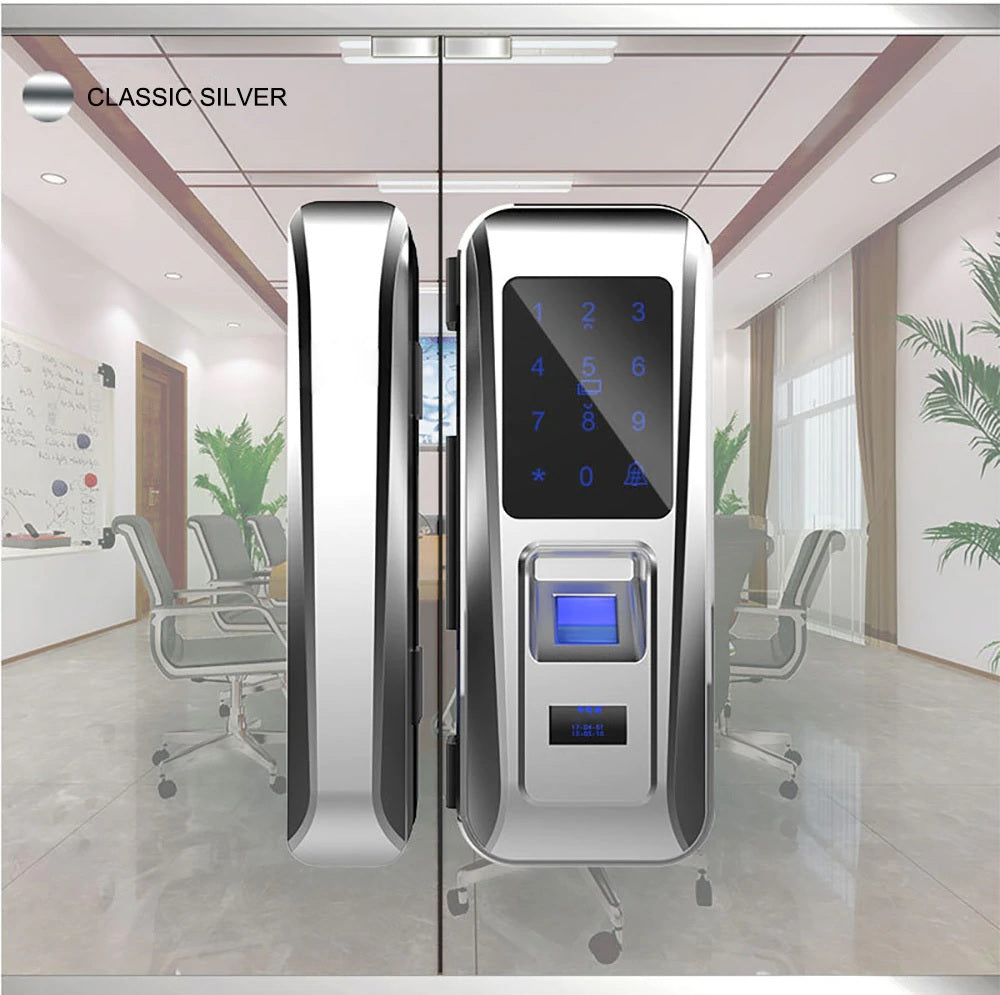 Glass Door Lock Keyless Electric Fingerprint Intelligent Lock