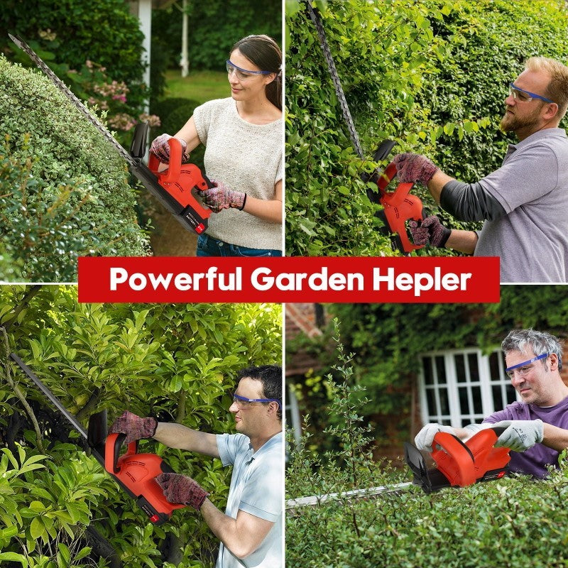 Cordless Electric Hedge Trimmer with 3.0Ah Battery & Charger – Ideal for Bush & Shrub Cutting, Trimming, and Pruning