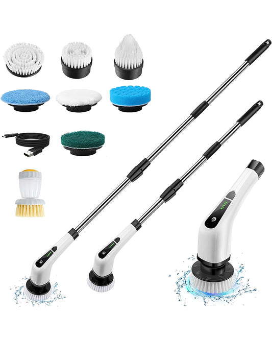 Electric Spin Scrubber Cordless Cleaning Brush Shower Scrubber With 7 Replaceable Brush Heads