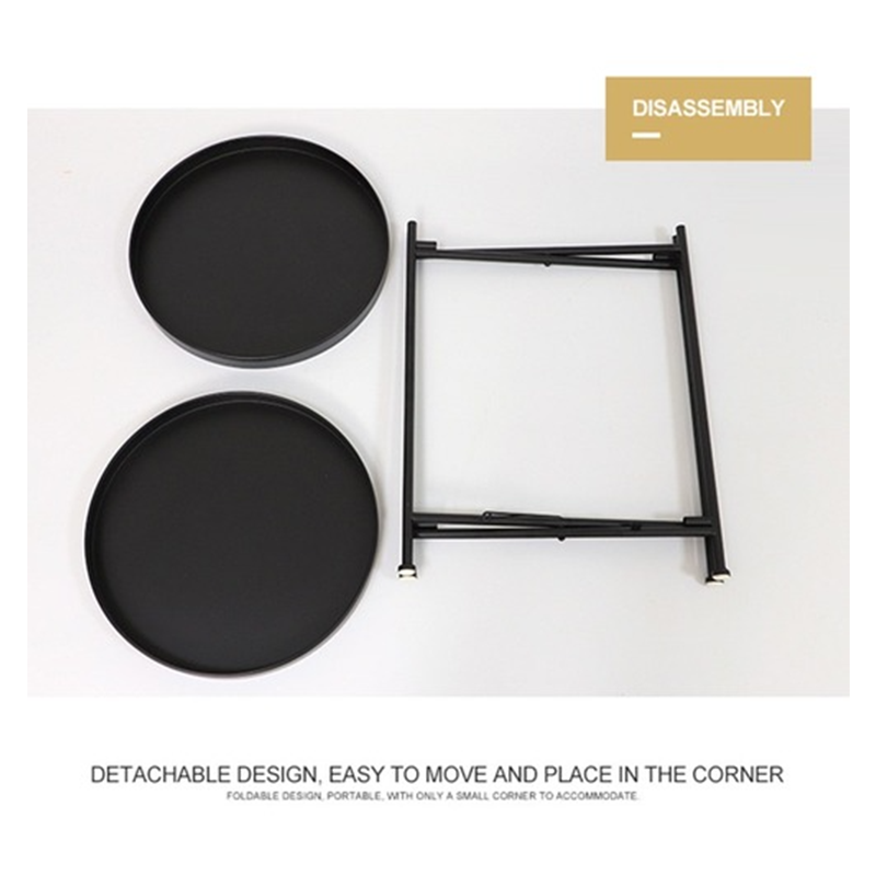 Bedside Cabinets Double Display Desk – Creative Iron Art Living Room Coffee Table, Sofa Side Table, Office Small Round Side Desk