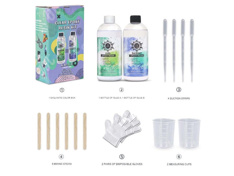 Epoxy Resin - Crystal Clear Resin Casting Coating Hardener Kit