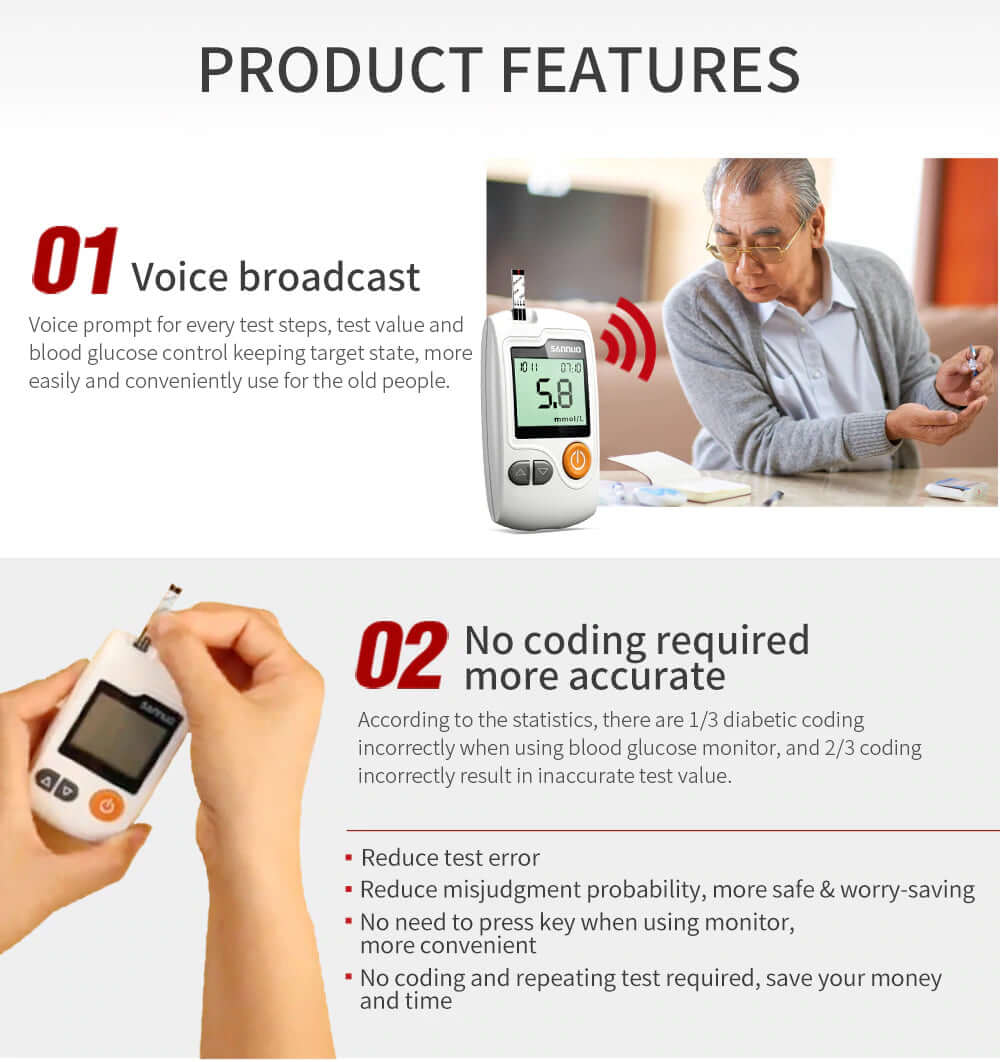 Body Blood Sugar Monitoring Meter Blood Glucose Monitor With Testing Strip