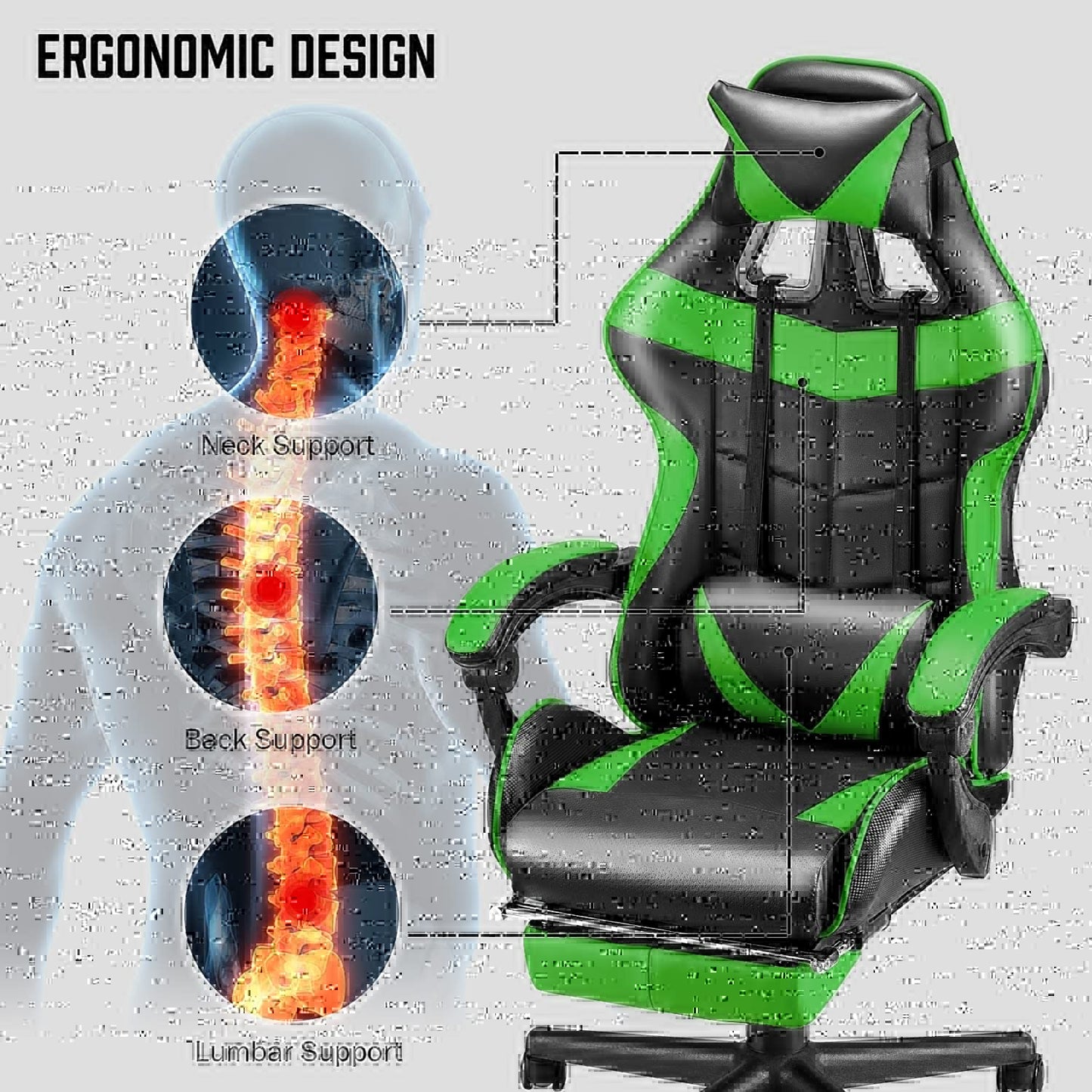 Gaming chair Home Office Chair - Green