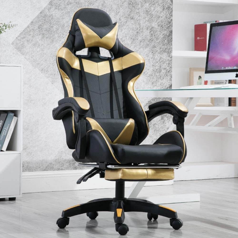 Ergonomic Gaming Chair / E-Sports Chair with Recliner & Footrest – High Back Racing Style Rotating Office Chair