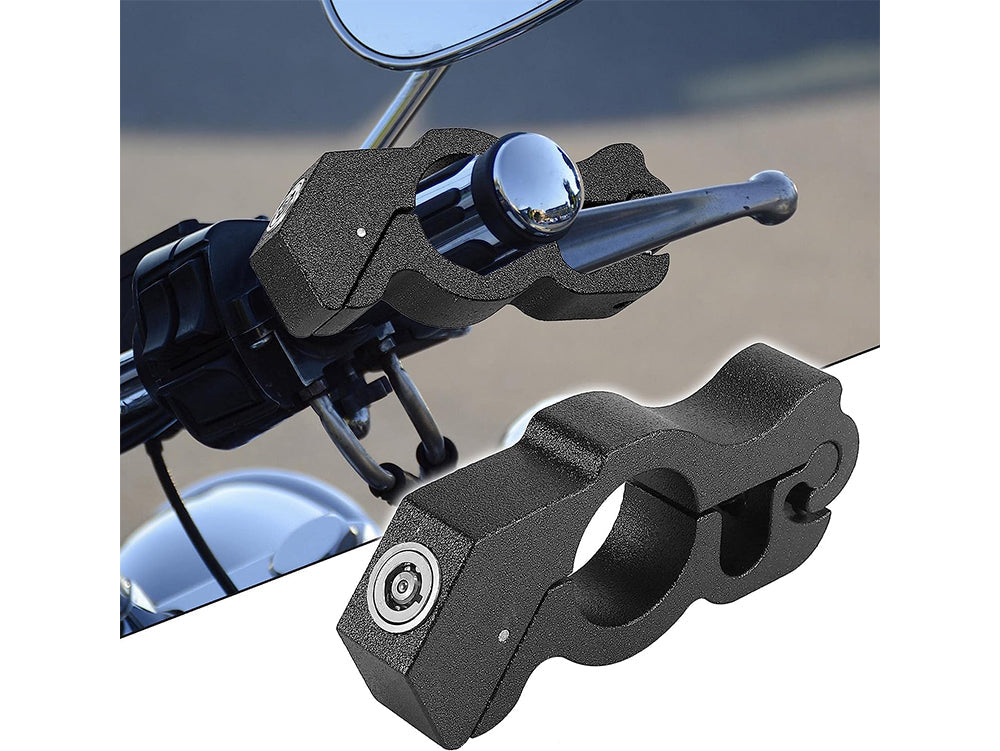 Motorcycle Anti-Theft Lock CNC Aluminium Alloy with 2 Keys – Front Brake Handlebar Lock for Motorcycles, ATVs, and Scooters – Black