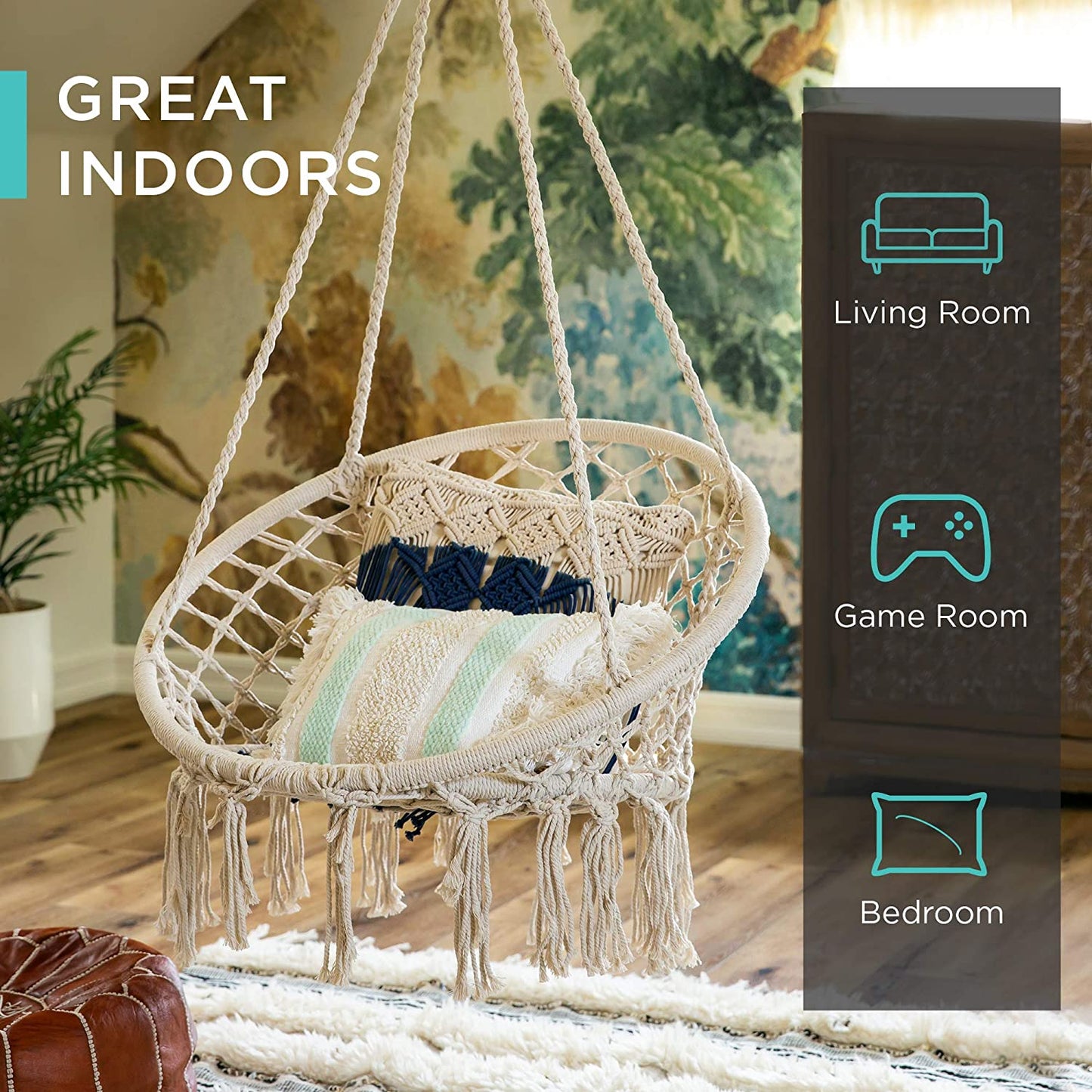 Macrame Hanging Chair Cotton Macramé Hammock Hanging Chair Swing
