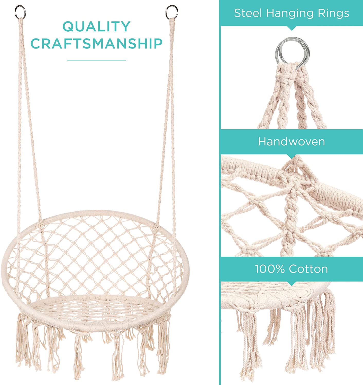 Macrame Hanging Chair Cotton Macramé Hammock Hanging Chair Swing