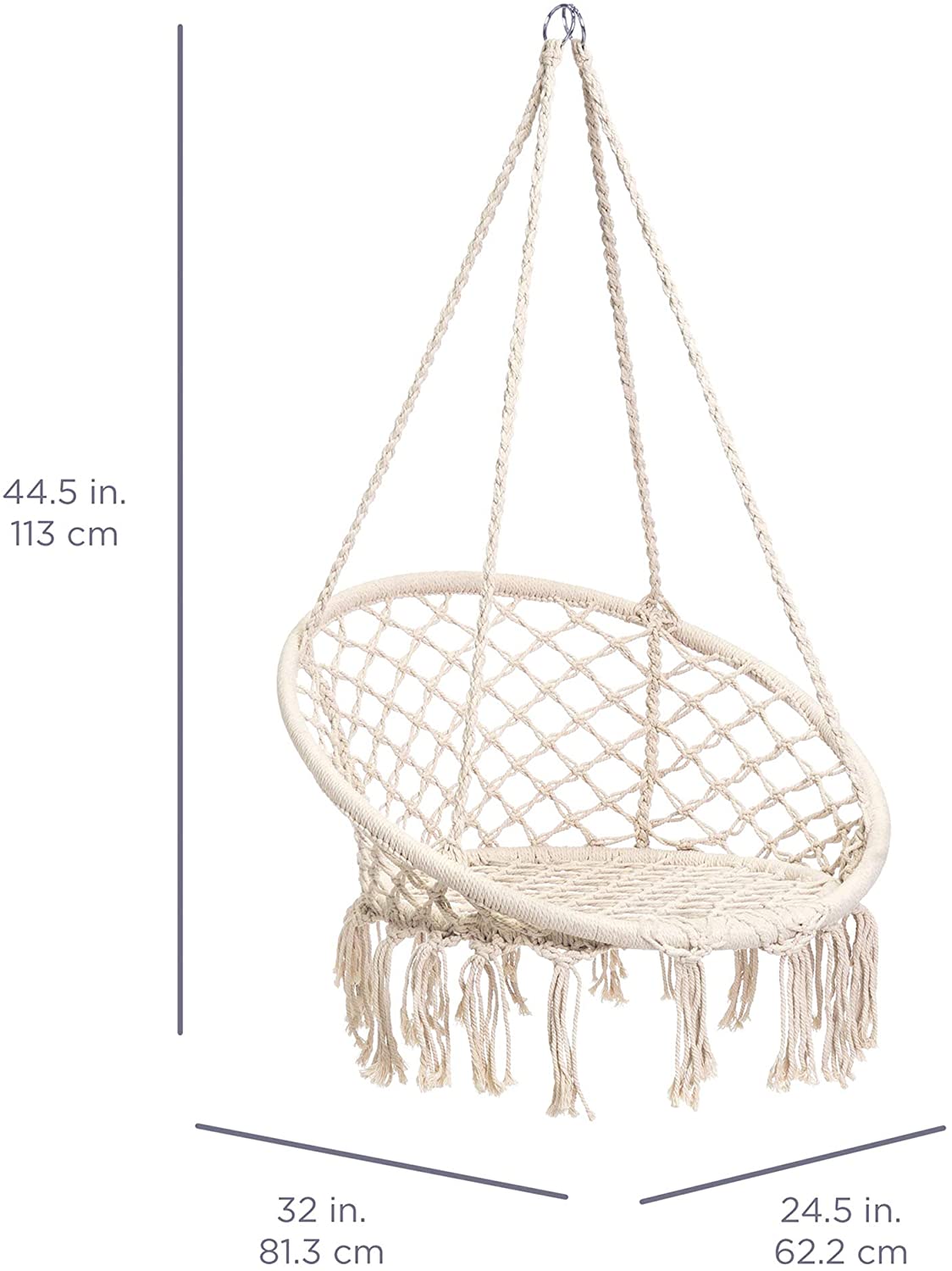Macrame Hanging Chair Cotton Macramé Hammock Hanging Chair Swing