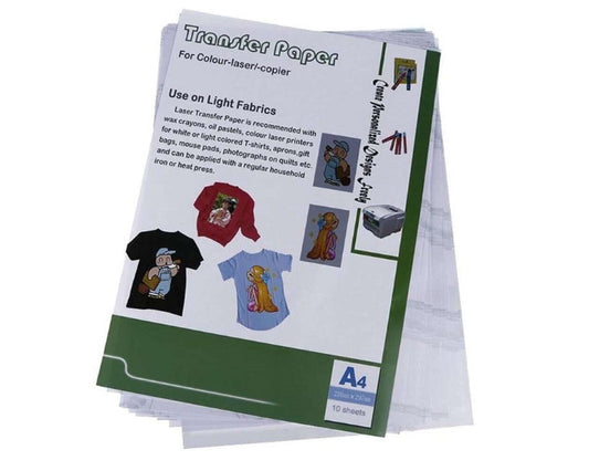 10pcs Laser Heat Transfer Paper (30x21.5 cm) – PU Material for Vibrant Fabric Printing