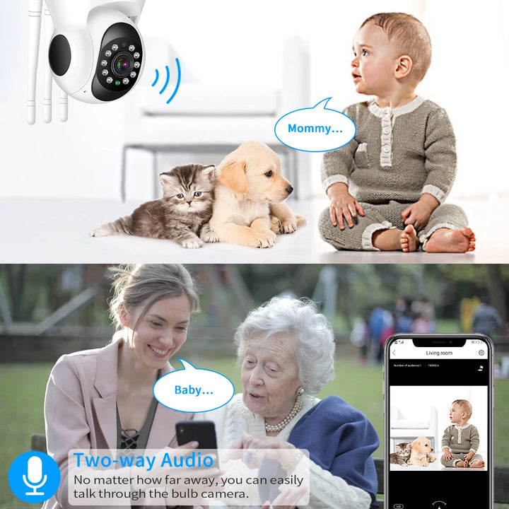 1080P Wireless Home Security Camera - WiFi PTZ HD IP Camera with Two-Way Audio