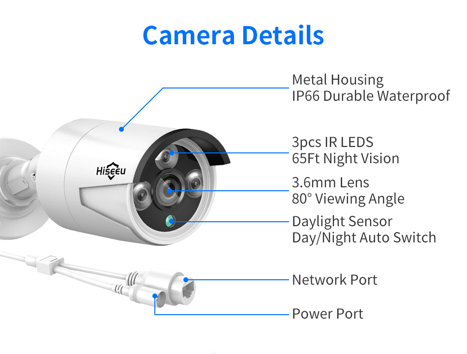 3MP POE Security Camera System NVR CCTV Surveillance Kit