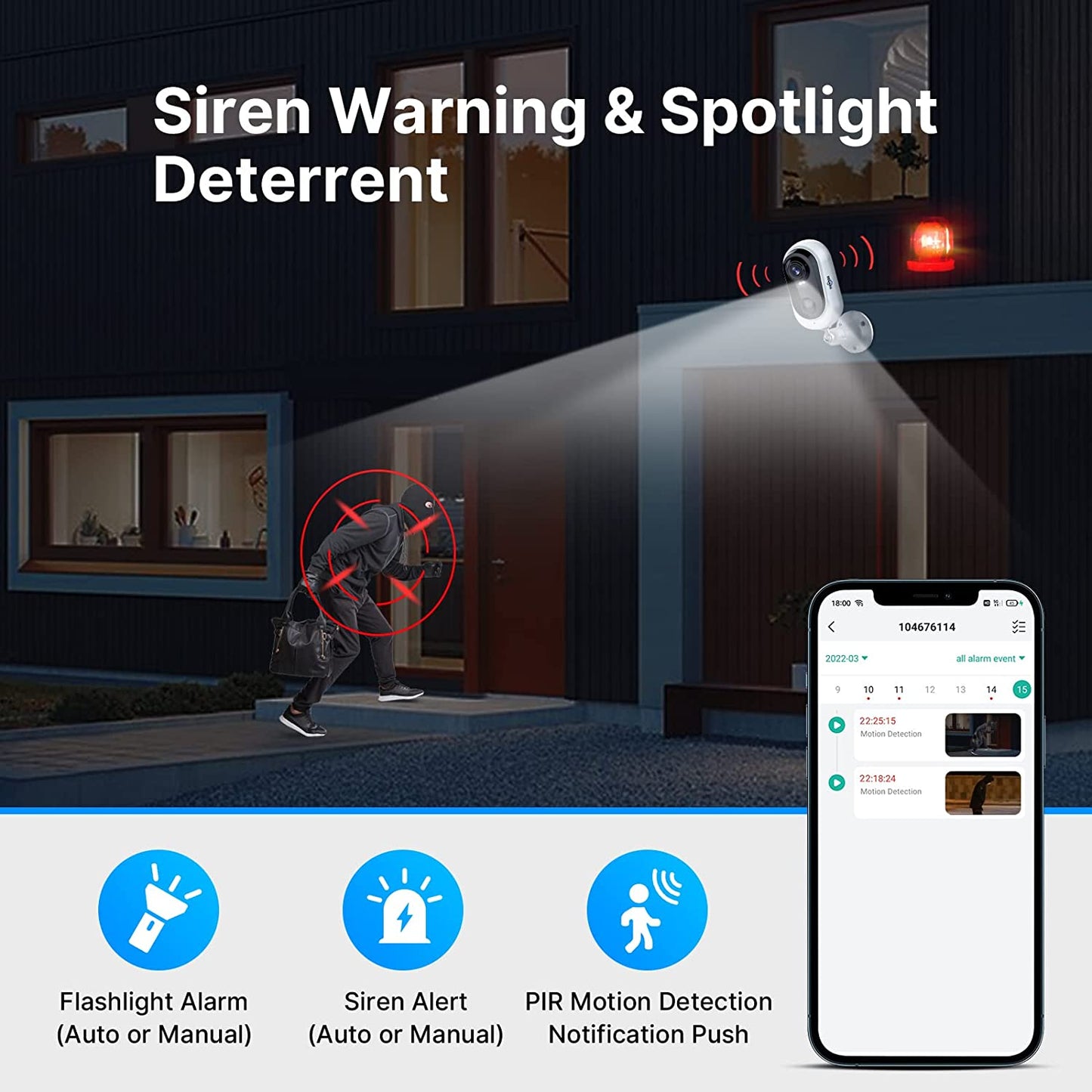 WiFi Wireless Security Camera - Battery Powered Outdoor HD Camera