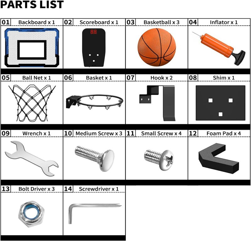 Indoor Mini Basketball Hoop with Electronic Scoreboard