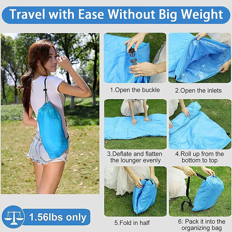 Hammock swing Chair Inflatable Blue Air Sofa