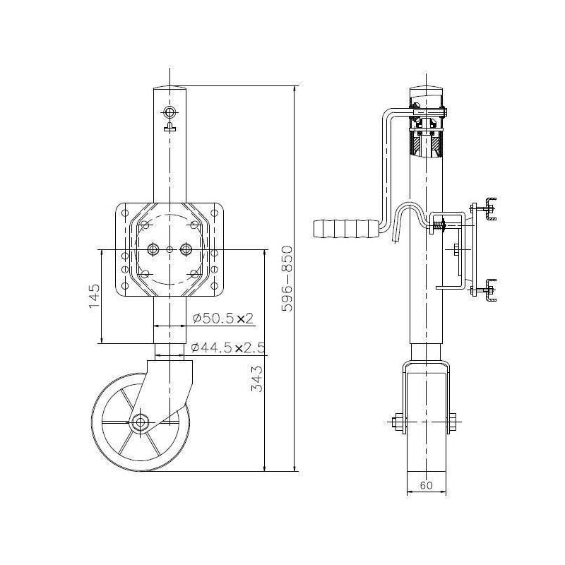 Jockey Wheel with Mounting Bracket