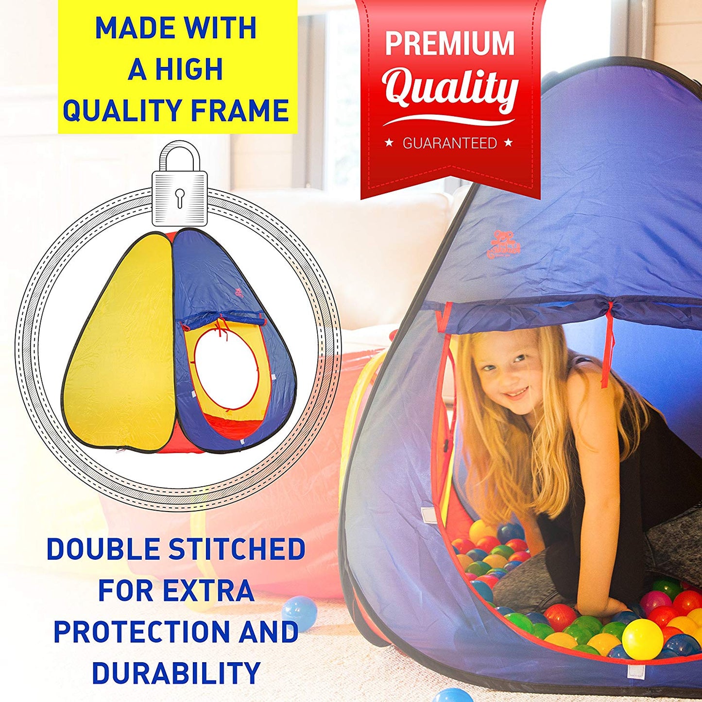Kids play tent Crawl Tunnel Pop Up Kids Play Tent with Carrying Case