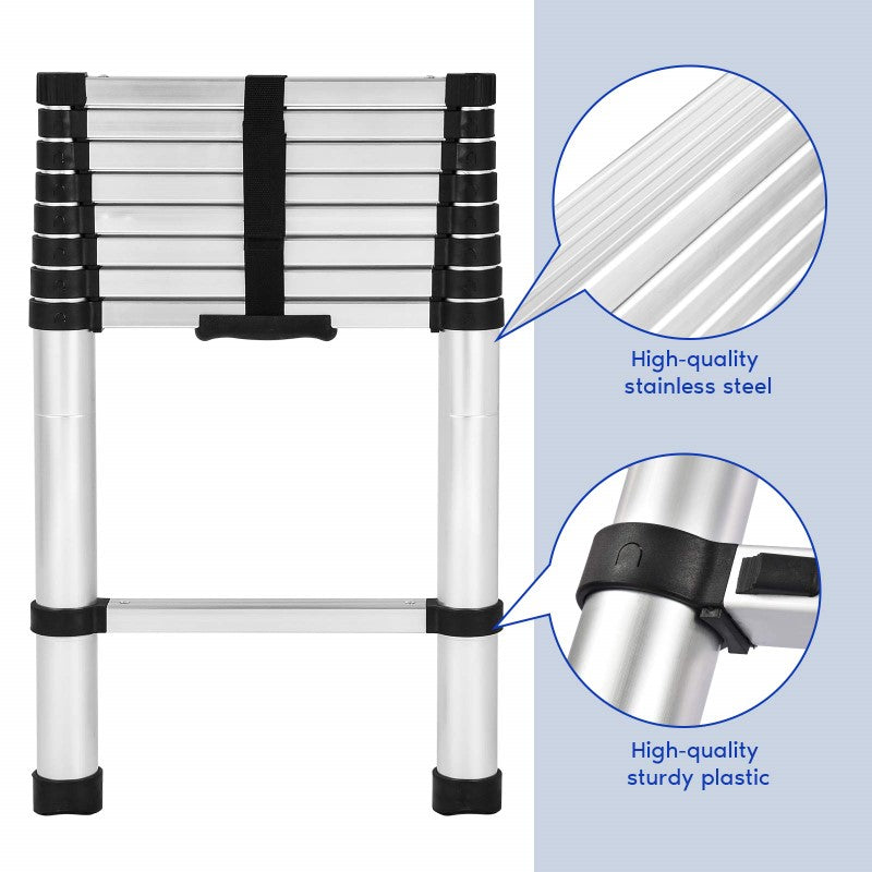 Telescopic Ladder 2.6m – Aluminium Extendable Folding Ladder