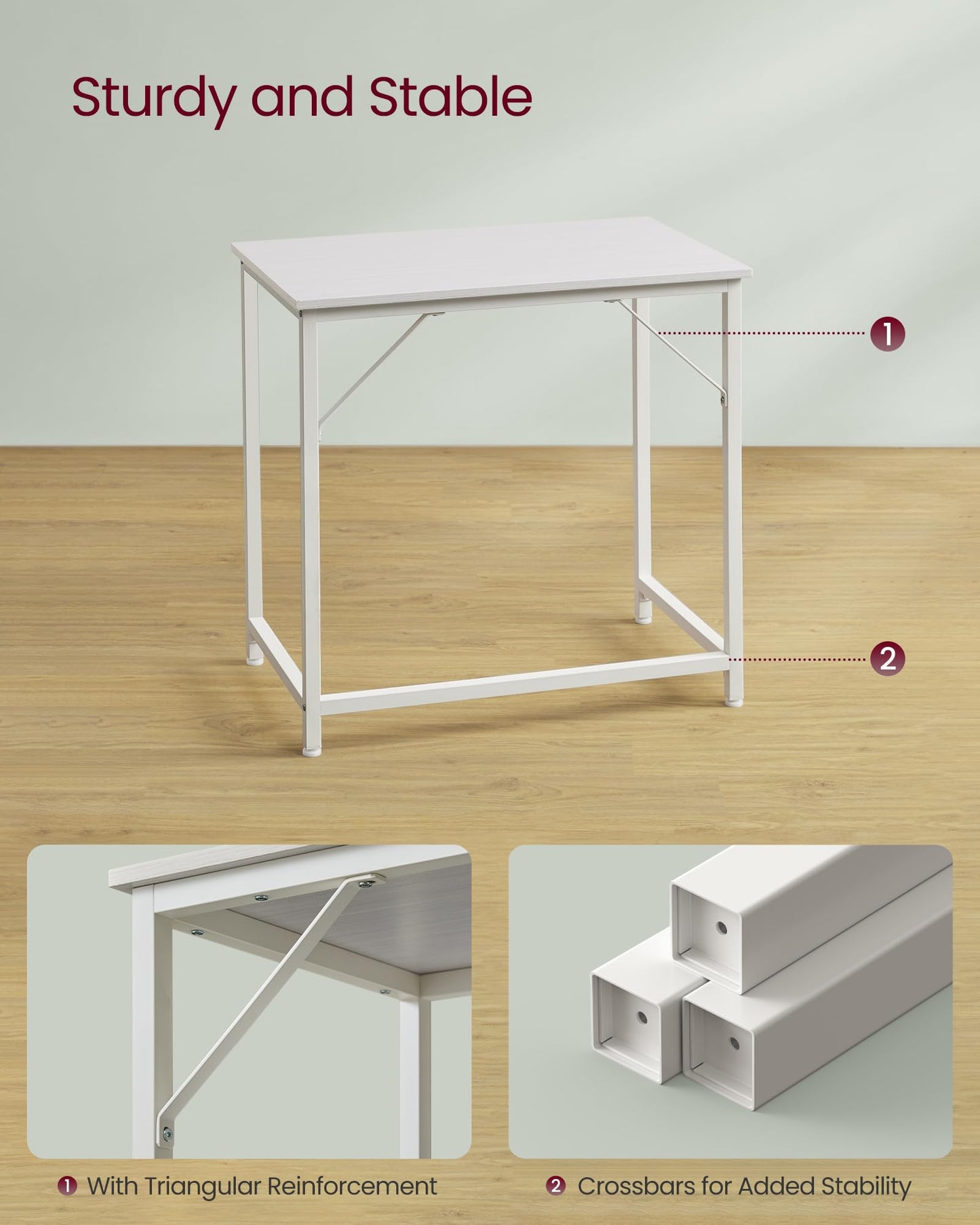 VASAGLE Computer Desk - Compact Modern Desk for Home Office, Study, and Bedroom