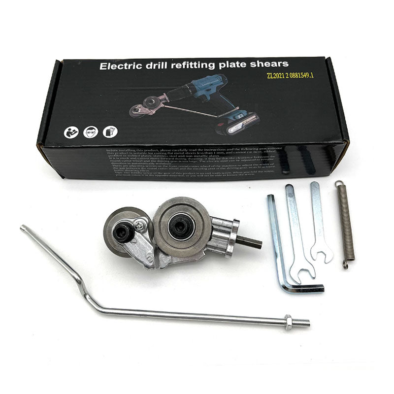 Metal Nibbler Drill Attachment - DIY Metal Cutter, Electric Drill Clippers Scissors, Sheet Metal Knife for Cutting Iron, Steel, Copper, Aluminum