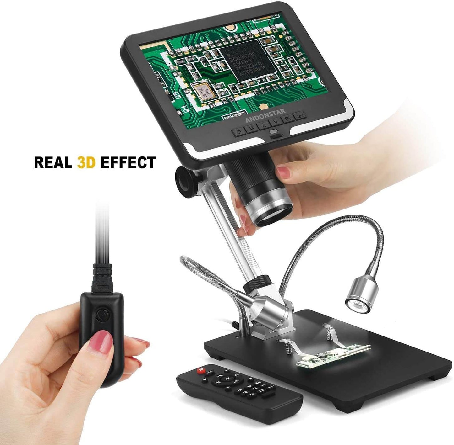 7 Inch 1080P LCD Screen Digital Microscope with 200X Magnification Zoom for Phone Repair
