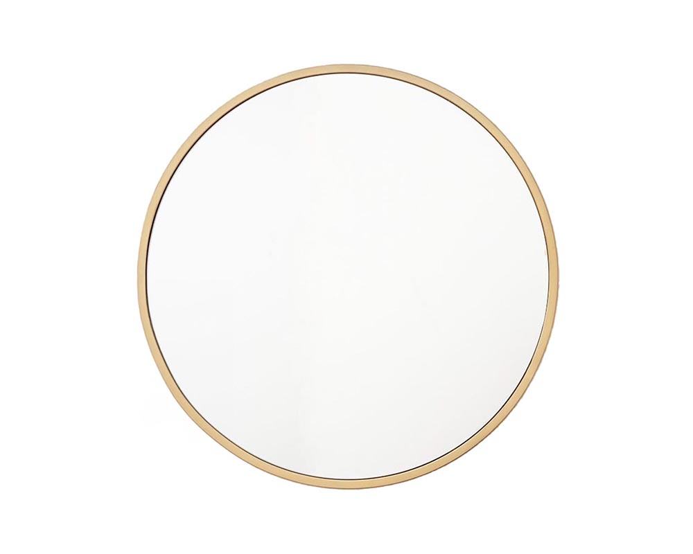 Round Wall Mirror Bathroom Makeup Mirror 60CM Vanity Shape Gold Color