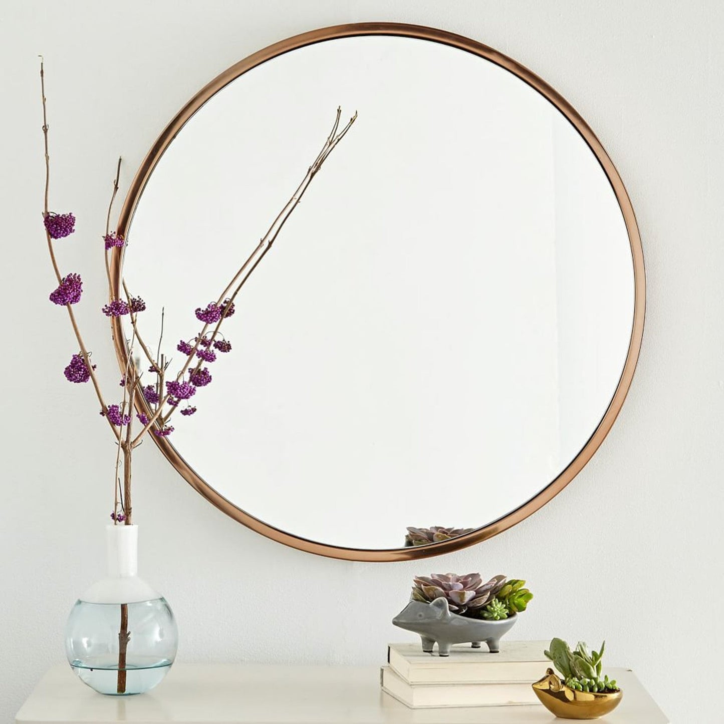 Round Wall Mirror Bathroom Makeup Mirror 60CM Vanity Shape Gold Color