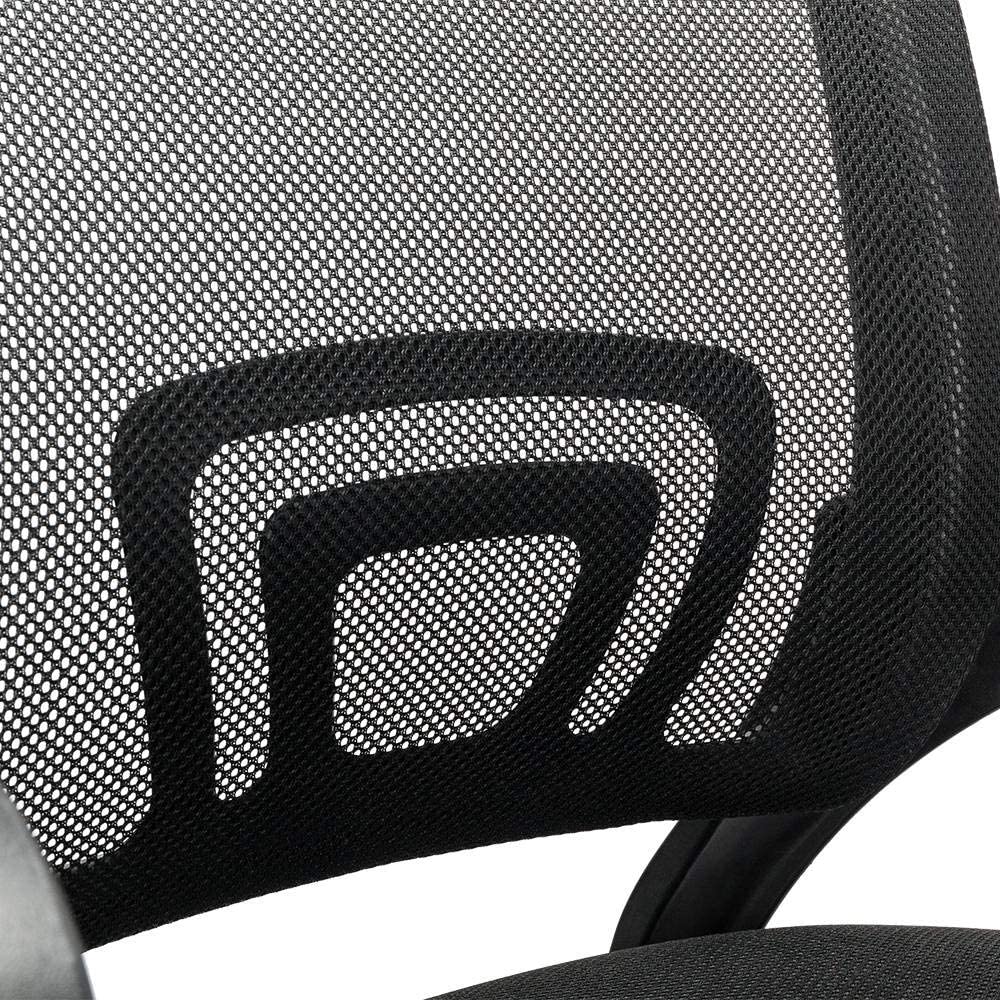 Adjustable Office Swivel Chair - Mesh Back Gas Lift Task Chair with Lumbar Support, Armrest, and Rolling Wheels (Black)