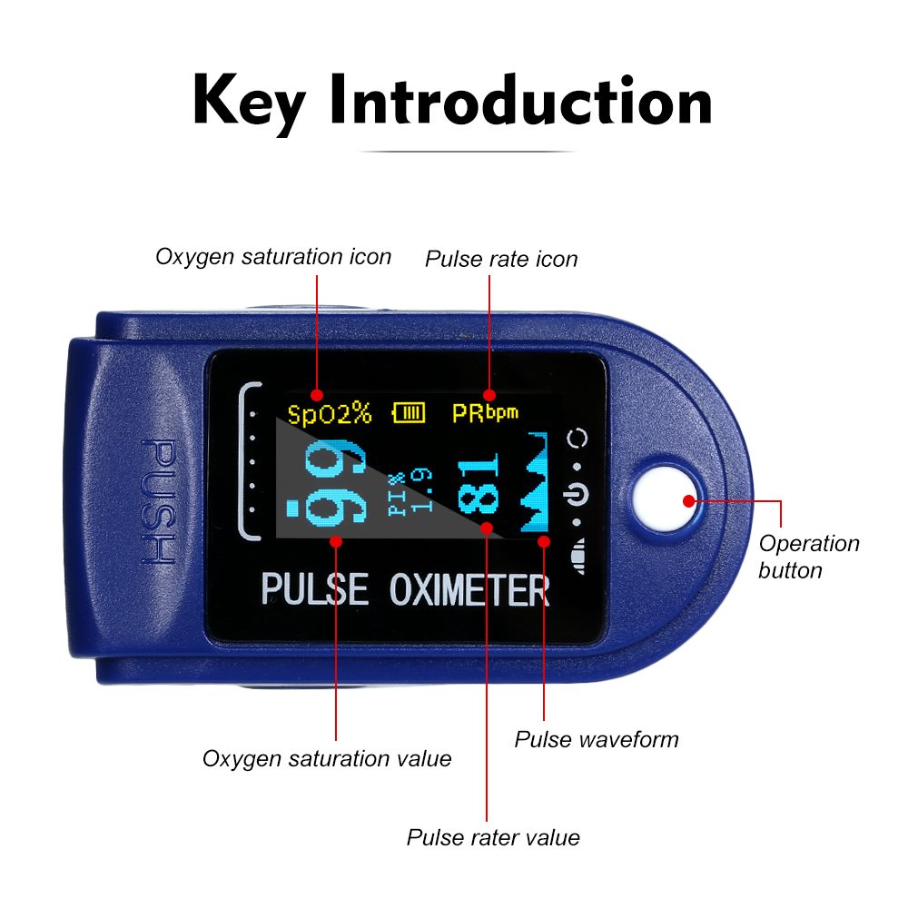 Digital Fingertip Pulse Oximeter - Instant Read Health Monitoring, Blood Oxygen Meter, Heart Rate Monitor with LED Display